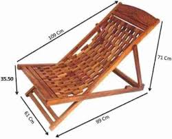 Portable Folding Sheesham Wood Easy Chair Contemporary Style Open Back Relaxing Chair for Living Room Bedroom and Outdoor Brown