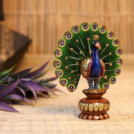 Wooden Dancing Peacock for Home & Office Decor Decorative Showpiece