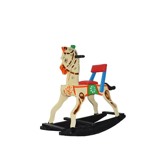 Wooden Rocking Horse Rocker Ride-on Toy for Indoors and Outdoors | Channapatna Wood Rocking Horse |