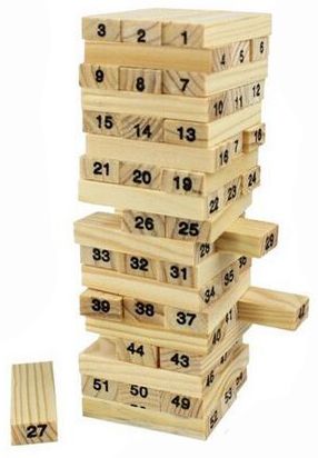 Wooden Tumbling Tower Game – Indoor Stacking Puzzle Blocks for Kids, Adults & Families
