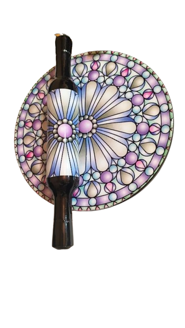 Roti Maker with Wooden Belan Enamel Print/White Marble Chakla 10 Inch Diameter with Belan