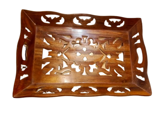 Multipurpose Wooden Handmade Serving Tray for Dining Table and Kitchen Table