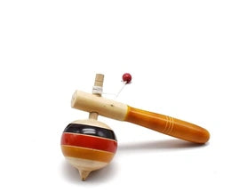 Wooden Spinning Long top for Kids Handcrafted Desi Lattu, Buguri by Channapatna Toys Spinning & Battling Tops